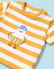 1003 Baby Boys Sustainable Cotton TShirt - Yellow & White Striped Chick
