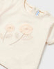 1009 Toddler Girls Sustainable Cotton Embroidered Floral Tone-on-Tone Tshirt - Chickpea