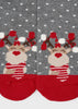 Girls Non-Slip Holiday Socks, Red, Reindeer