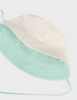 10659 Unisex Baby Reversible Cotton Linen Sun Hat - Eucalyptus Coconut Stripe