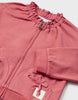 1435 Toddler Girls Sustainable Cotton Bow Pocket Zippered Jacket - Clay