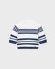 1378 Baby Boys Sustainable Cotton Knit Crewneck Sweater - Navy Stripe