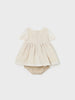 &nbsp;1826 Baby Girl Embroidered Tulle Dress, Natural - Back