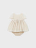 &nbsp;1826 Baby Girl Embroidered Tulle Dress, Natural - Front