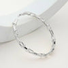 Equestrian CZ Pave Crystal Horseshoe Buckle Hinged Bangle Bracelet: Silver