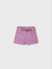  234 Mini Girls Sustainable Cotton Belted Shorts - Orchid Pink