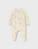 2729 Baby UNISEX Eco-Cotton Snap Trap Door Velour Footie UNISEX - Cream Sage