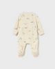 2729 Baby UNISEX Eco-Cotton Snap Trap Door Velour Footie UNISEX - Cream Sage