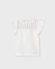 3078 Mini Girls Sustainable Cotton Guipure Lace Capsleeve Tshirt - Natural White