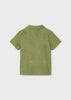 3105 Mini Boys S/S Textured Palm Tree Tone-on-Tone Polo Shirt - Iguana Green