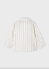 3119 Mini Boys L/S Button Up Linen Over Shirt - Natural Milk Stripe