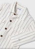 3119 Mini Boys L/S Button Up Linen Over Shirt - Natural Milk Stripe