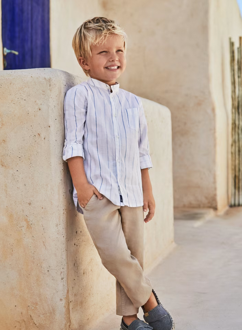 3527 Mini Boys Soft Linen Chino Pants - Semonlina Tan