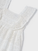 3924 Mini Girls Crochet Lace Ruffled Dress - Off White