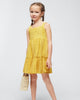 3950 Mini Girls Open Eyelet Lace Dress - Honey Mustard