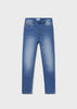 Mayoral Girls Light Denim Washed Pants, Front Pockets, Belt Loops, Long Super Skinny Fit Jeans, Front