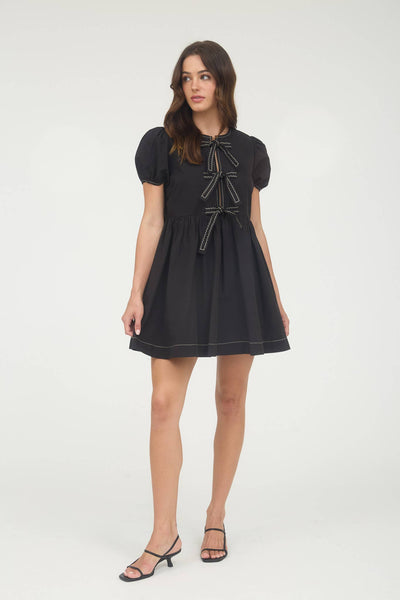tie front dress Black Briar Black outfit winter, All Aniiiqa Catwalk Color:picture color