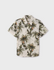 6117 Tween/Teen Boys S/S Button Up Dress Shirt - Palm Print