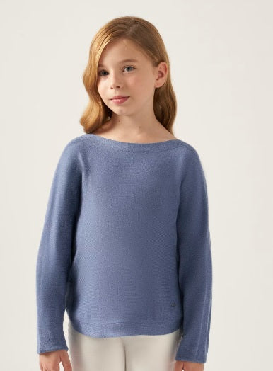 6337 Mayoral Tween/Teen Girls Lenzing Ecovero Viscose Knit Sweater - Cobalt Blue