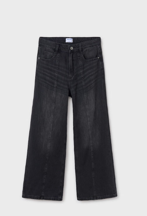 6538 Mayoral Tween/Teen Girls Denim Wide Leg Pants - Black