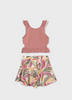 6967 Mayoral Tween/Teen Girls 2PC Cutout Top & Tropical Floral Skirt - Blush Pink