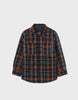7184 Reversible Padded Shacket - Black & Charcoal Pumpkin