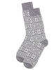 Men's Cashmere Blend Crew Socks - Snowflake, Medium Grey, O/S 10-13