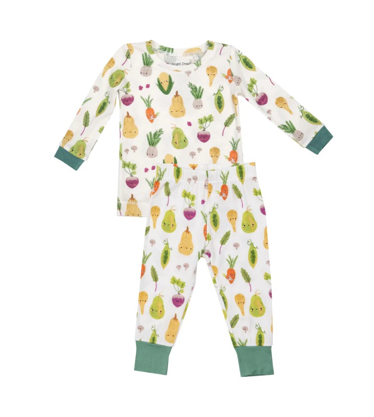 Angel Dear L/S Bamboo 2PC PJ Lounge Set - UNISEX Baby Vegetables