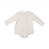 Angel Dear Modal Ruffled L/S Ribbed Snap Bodysuit - Sugar Swizzle White