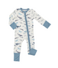 Angel Dear Bamboo L/S Bamboo 2 Way Zipper Convertible Onepiece Romper - Sharks