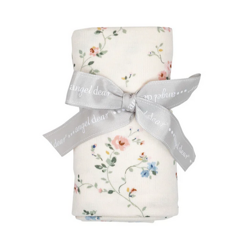 Angel Dear Bamboo Ribbed Swaddle Blanket - Climbing Roses