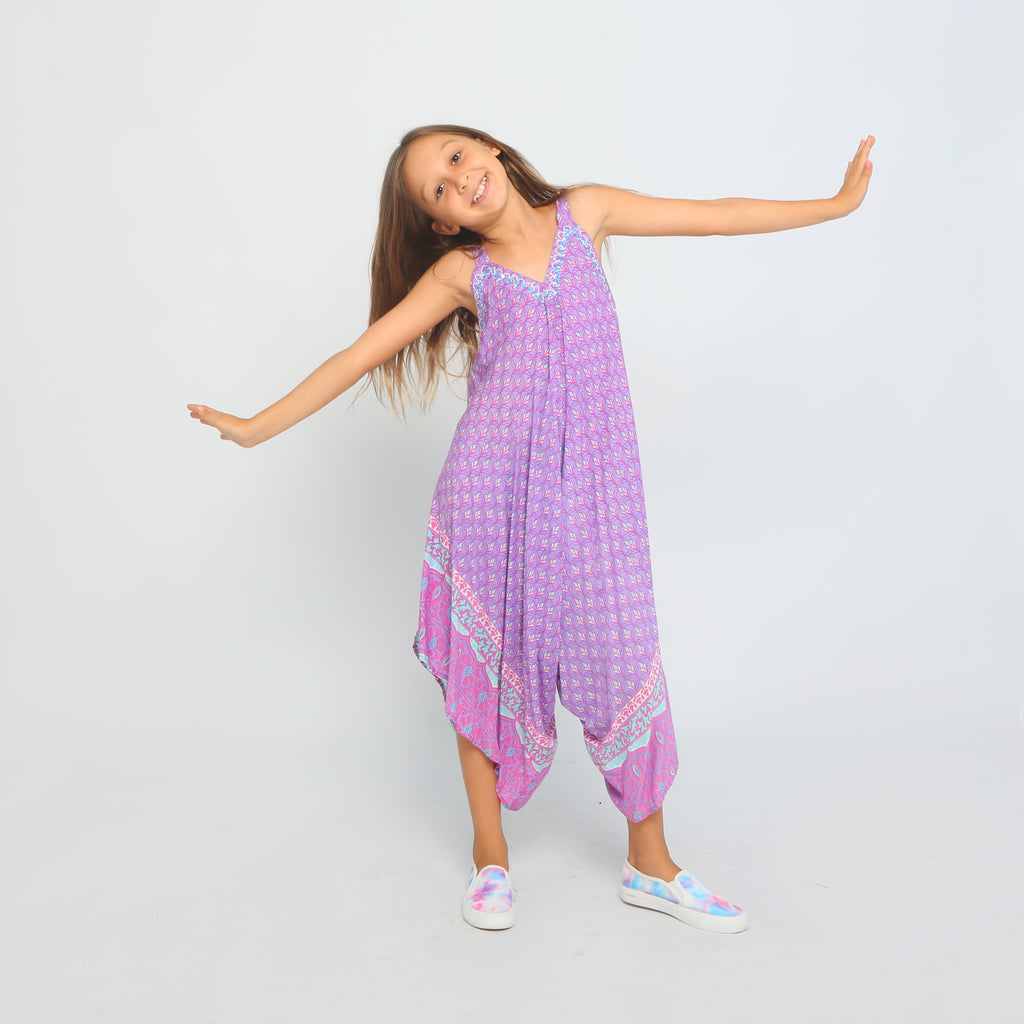 Joyous Clover Romper, Purple Bliss