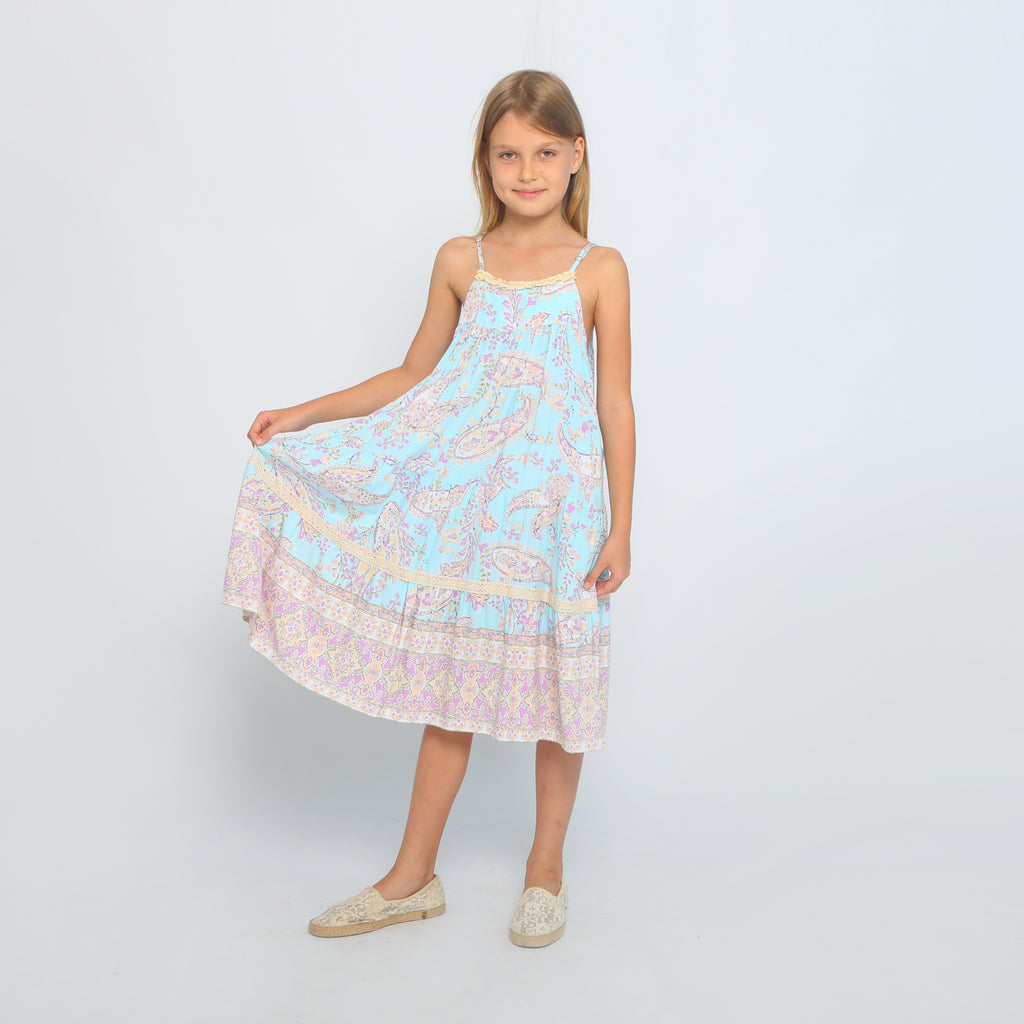 Joyous Cabana Dress, Paisley Lavender & Blue