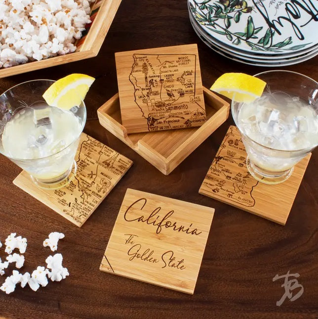 Totally Bamboo California 4 Piece Coaster Set & Puzzle