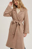 Womens/Junior Effortless Classic Knitted Trench Coat - Latte