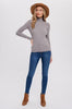 Womens/Junior Essential Ribbed Turtleneck Pullover - Heather Grey