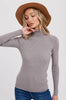 Womens/Junior Essential Ribbed Turtleneck Pullover - Heather Grey