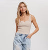 Women's/Junior Essential Ribbed Tank - Beige