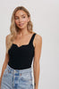 Women's/Junior Essential Ribbed Tank - Black