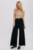 Womens/Junior Knitted Wide Leg Pants - Black