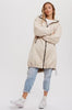 Women's/Junior Long Quilted Hooded Coat - Beige