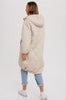 Women's/Junior Long Quilted Hooded Coat - Beige
