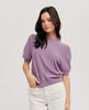 Women's/Junior Puff Sleeve Knit Mockneck Pullover Sweater - Lavender