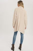 Women's/Junior Soft Fuzzy Drape Front Long Cardigan - Oatmeal
