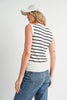 Blu Ivy Sleeveless Classic Striped Knit Tank, B/W