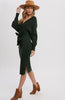 Women's/Junior Sweater Knit Tie Waist Dress - Hunter Green