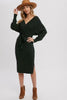 Women's/Junior Sweater Knit Tie Waist Dress - Hunter Green