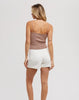 Blu Ivy Ribbed VNeck Tank Top, Latte
