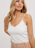 Blu Ivy Ribbed VNeck Tank Top, White