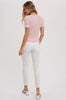 Blu Ivy Scalloped Hem S/S Knit Top, Dusty Pink